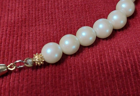 Vintage Amethyst & Faux Pearl Necklace W/ Goldton… - image 2
