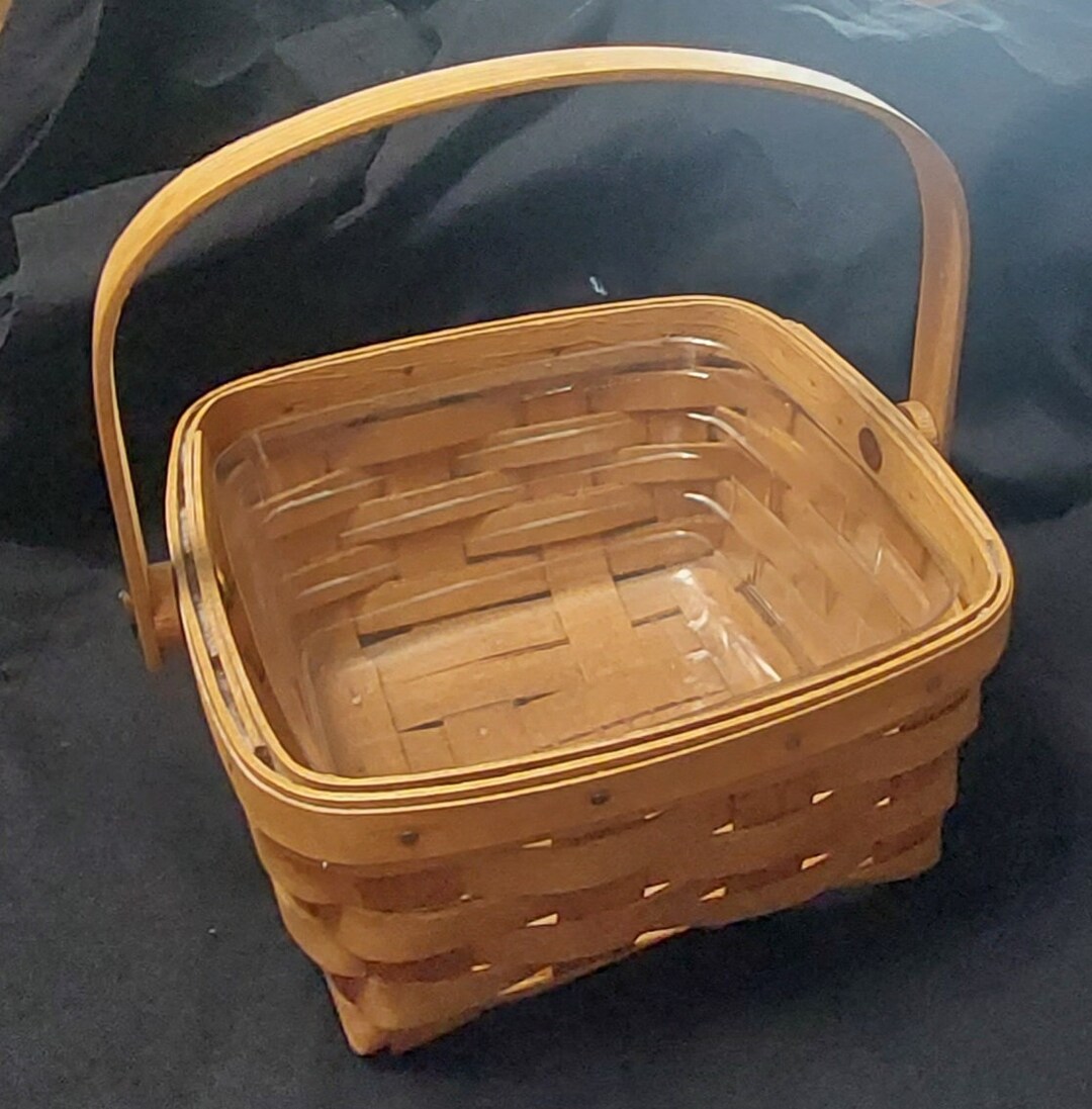 Longaberger Napkin Basket With Movable Handle Plastic Liner 7 Etsy