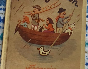 Vintage 1961 The Big Rain Children's Book By Francoise Library Cloth Over Board