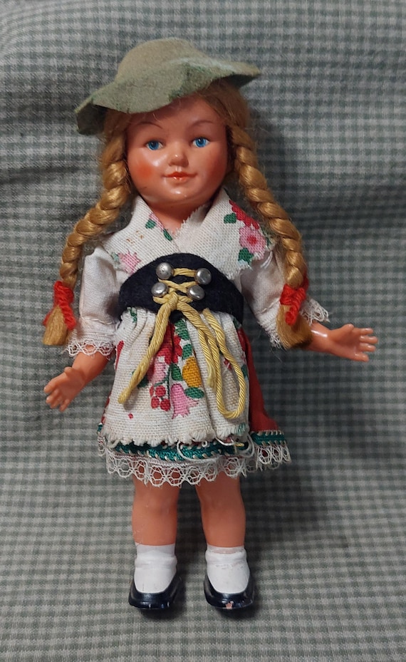 Vintage German Celluloid Wind up Clockwork Dancong Doll With Key 7