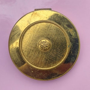 Vintage 1970s Avon Goldtone Pressed Powder Compact Mirror