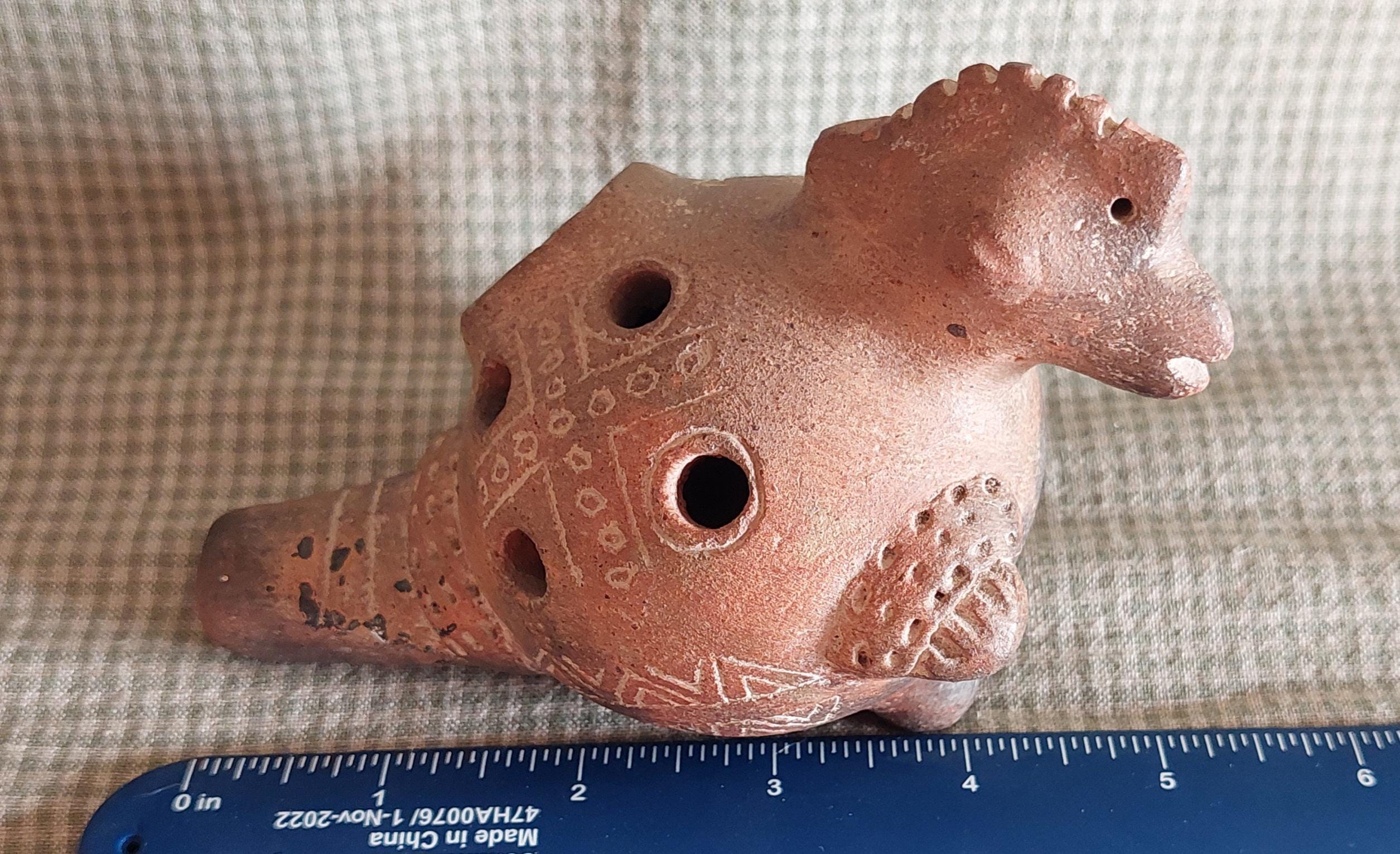 Pre Columbian Mayan Aztec Pottery Ocarina Instrument Reptile Horse - Etsy