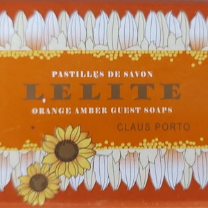 Vintage Lelite French Guest Soaps Rare Orange Amber By Claus Porto Sunflower