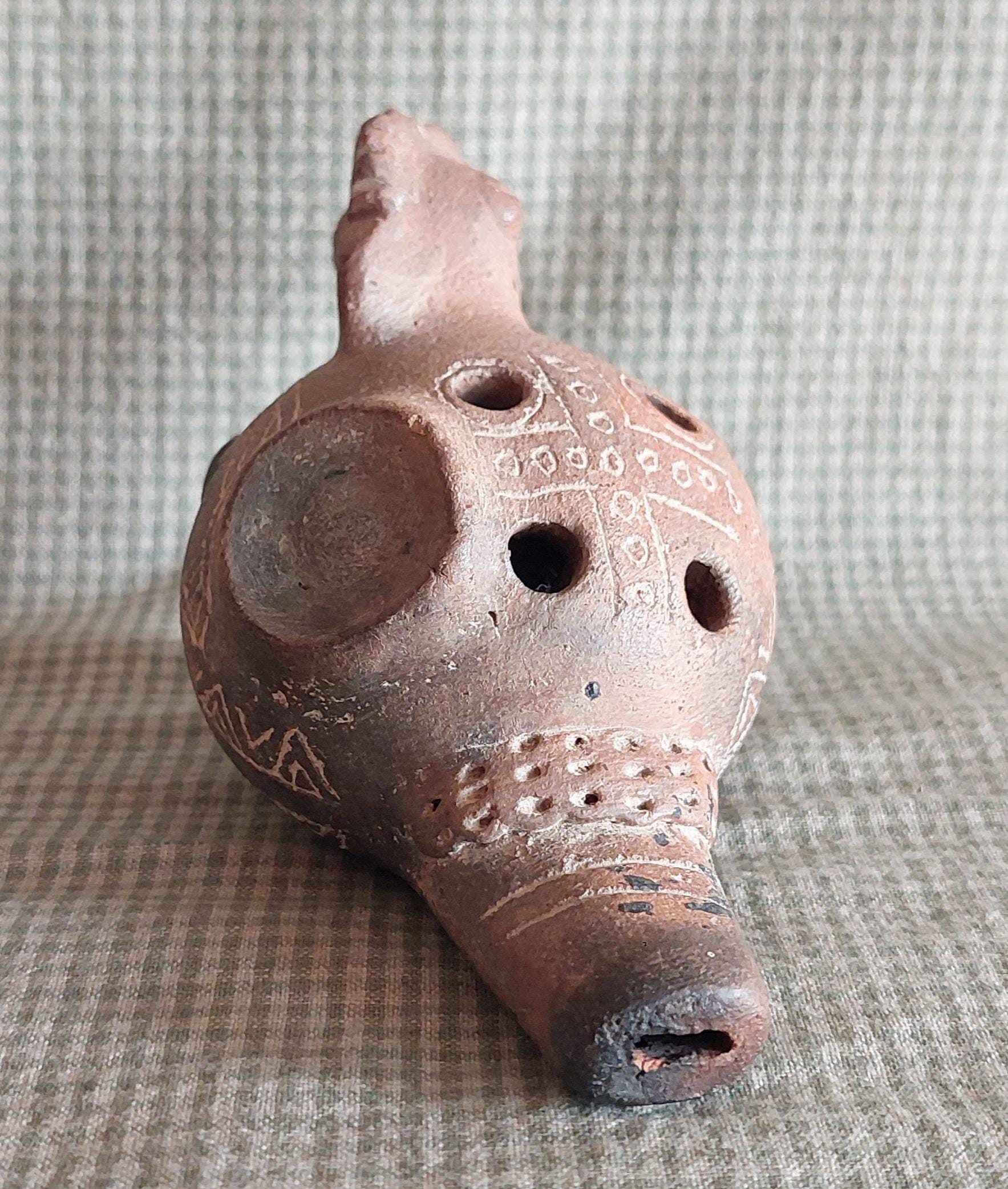 Pre Columbian Mayan Aztec Pottery Ocarina Instrument Reptile Horse - Etsy