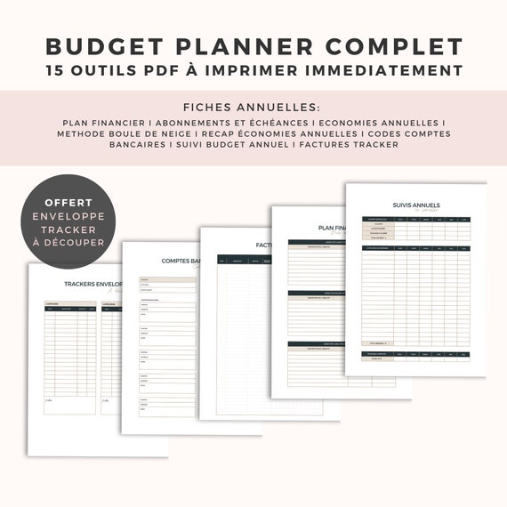 Complete French Budget Planner Over 1 Year L PDF TO PRINT A4