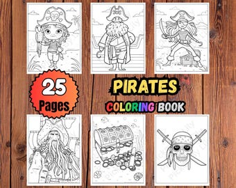 Piraten Malbuch: 25 Seiten Kinderspielzeug (PDF Download)