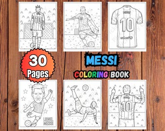 Messi Coloring Book: 30 Pages Kids Activity (PDF Download)