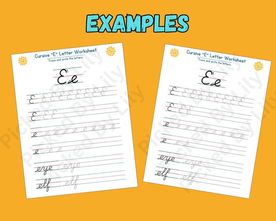 Letter E In Cursive Writing