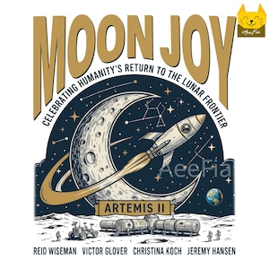 Camiseta Moon Joy NASA Artemis II Misión Lunar PNG, Imágenes prediseñadas de la mitología griega, Silueta de arquero lunar, Misión espacial (Descarga digital)