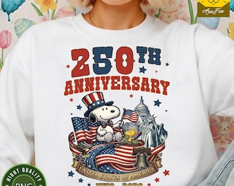 250° anniversario degli Stati Uniti 1776-2026 PNG, 250 anni di libertà in America PNG, Snoopy patriottico 4 luglio PNG, Giorno dell'Indipendenza