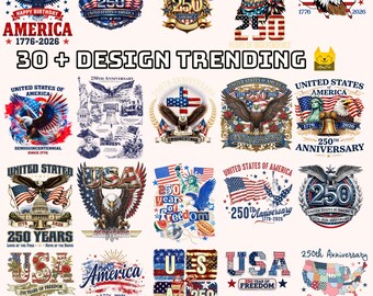 30+ Design Retro 4th Of July PNG 250th USA Flag American Liberty Statue American Mom Land Of The Free Floral USA Vintage Aesthetic Designs