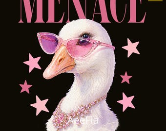 Oca minacciosa PNG, Oca mamma impertinente con occhiali da sole PNG, Animale alla moda divertente e chic PNG, Oca sciocca con design alla moda PNG
