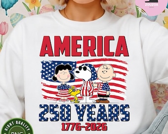 250° anniversario degli Stati Uniti 1776-2026 PNG, 250 anni di libertà in America PNG, Snoopy Peanuts patriottico squadra 4 luglio PNG, Giorno dell'Indipendenza