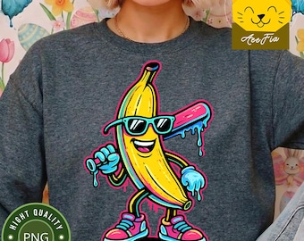 Banana Baseball Gelato Gocciolante PNG, Design Grafico Baseball Trendy, Baseball PNG, Banana Monkey PNG
