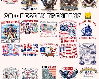 30+ Design 4th Of July PNG 250th USA Flag American Liberty Statue American Mom Land Of The Free Floral USA Vintage Aesthetic Png Design