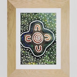 Aboriginal Dot Painting: Women Collecting Bush Seeds by Sharon Napanangka