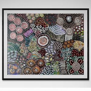 Aboriginal Painting: Woman Collecting Bush Tucker - Sharon Napanangka Butcher