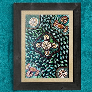 Aboriginal Painting Art: Woman Collecting Bush Medicine by Sharon Napanangka Butcher