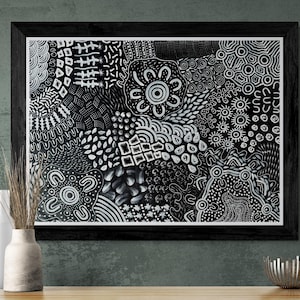 Aboriginal Painting: Woman Collecting Bush Tucker, Acrylic on Canvas (99cm x 73cm)