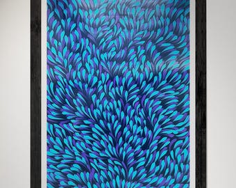 Original Aboriginal Bush Medicine Leaves Painting by Samantha Kemarre Morgan, Authentic Indigenous Australian Art (59cm x 45cm) Hand Painted