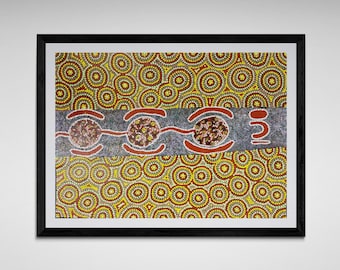オーストラリアのアボリジニアーティストの樹皮画 先住民のオリジナル