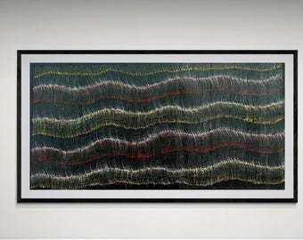 オーストラリアのアボリジニアーティストの樹皮画 先住民のオリジナル