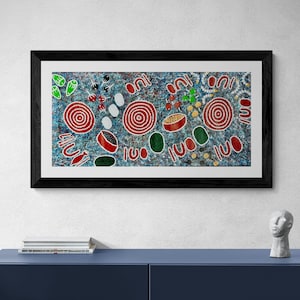 Aboriginal Painting: Bush Tucker Dreaming by Karina Napangadi Penhall (92cm x 44cm)