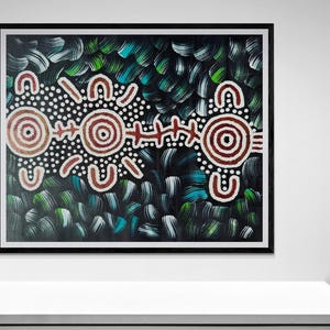Original Aboriginal Painting: Waterhole Dreaming Art by Sharon Napanangka Butcher (44cm x 34cm)