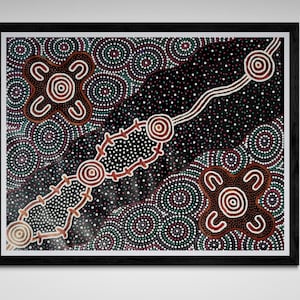 Aboriginal Acrylic Painting: Women Collecting Bush Seeds by Sharon Napanangka Butcher (93cm x 72cm)