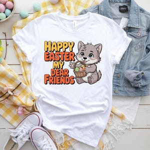 Wesołych Świąt Wielkanocnych Moi Drodzy Przyjaciele Svg, Wilk Svg, Sylhoutte, Pisanki Svg, Pobieranie Cyfrowe, Pliki Svg dla Cricut, Husky Svg, Wesołego Dnia Wielkanocnego