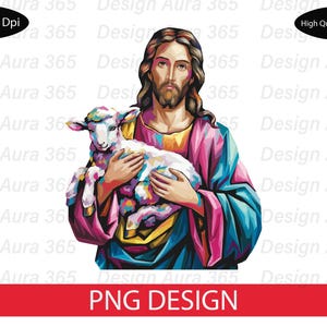 Jesus Easter Lamb PNG: Christian Digital Design (Instant Download)