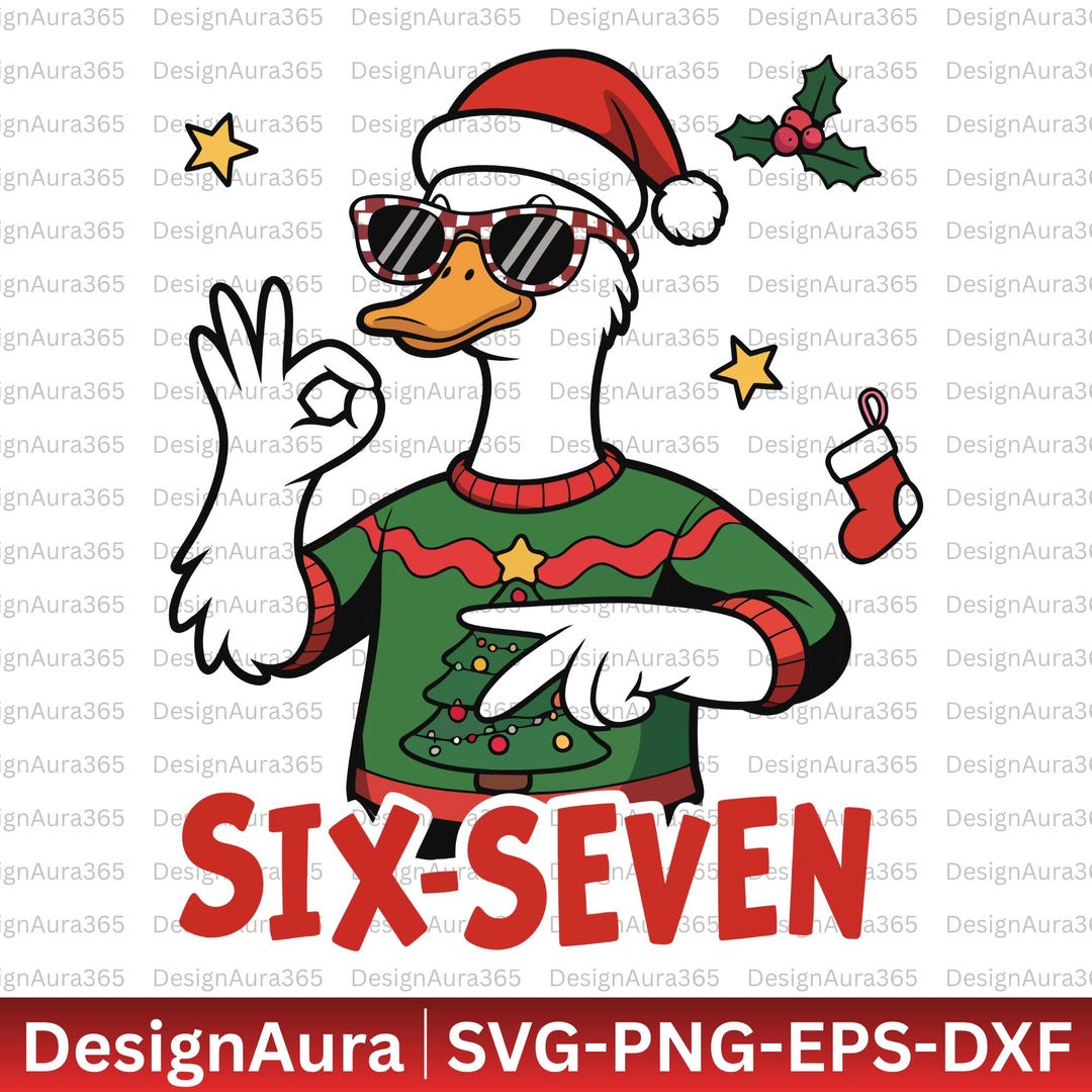 Weihnachten 67 Gans SVG PNG, 6 7 Png Santa Hands Lustige Gen Z Alpha ...