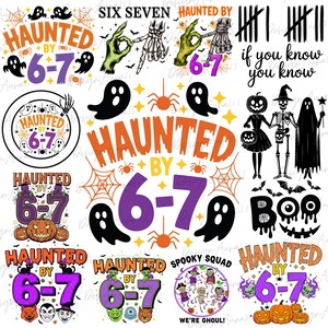 Six Seven 6 7 Meme Funny Witch Skeleton Hands Bundle PNG, Funny Halloween Bones Bundle, Viral Gen Alpha Meme Halloween, Spooky Season Png