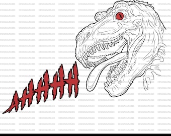 T-Rex Dinosaur SVG PNG | Roaring T Rex Clipart | Jurassic Dino Silhouette Cut File for Cricut & Kids Crafts, Car lover Svg, Trex Head Mascot