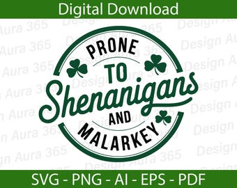 Shenanigans SVG: St. Patrick's Day Irish Clover Design (digitale download)