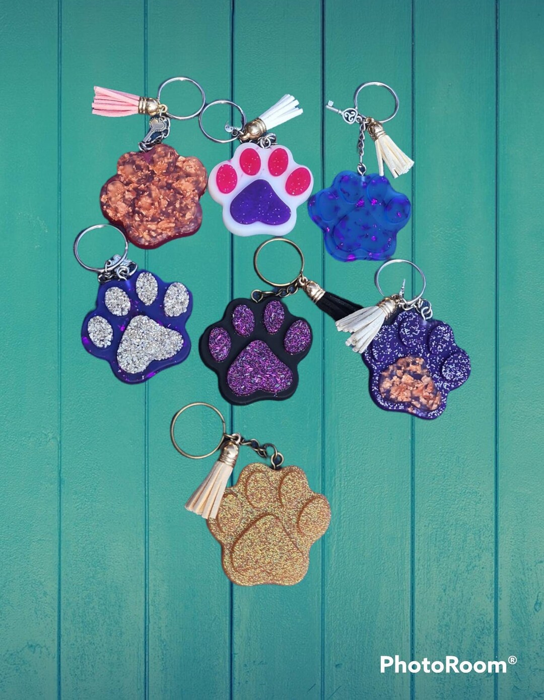 Personalize Dog / Puppy Paw Backpack Keychain Charms Back to Etsy