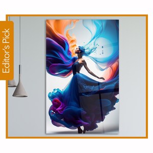 Woman in Colours -  Glass Wall Art - House Warming Gift - Interior Design Ideas - Home & Office - Fine Art - Colorful