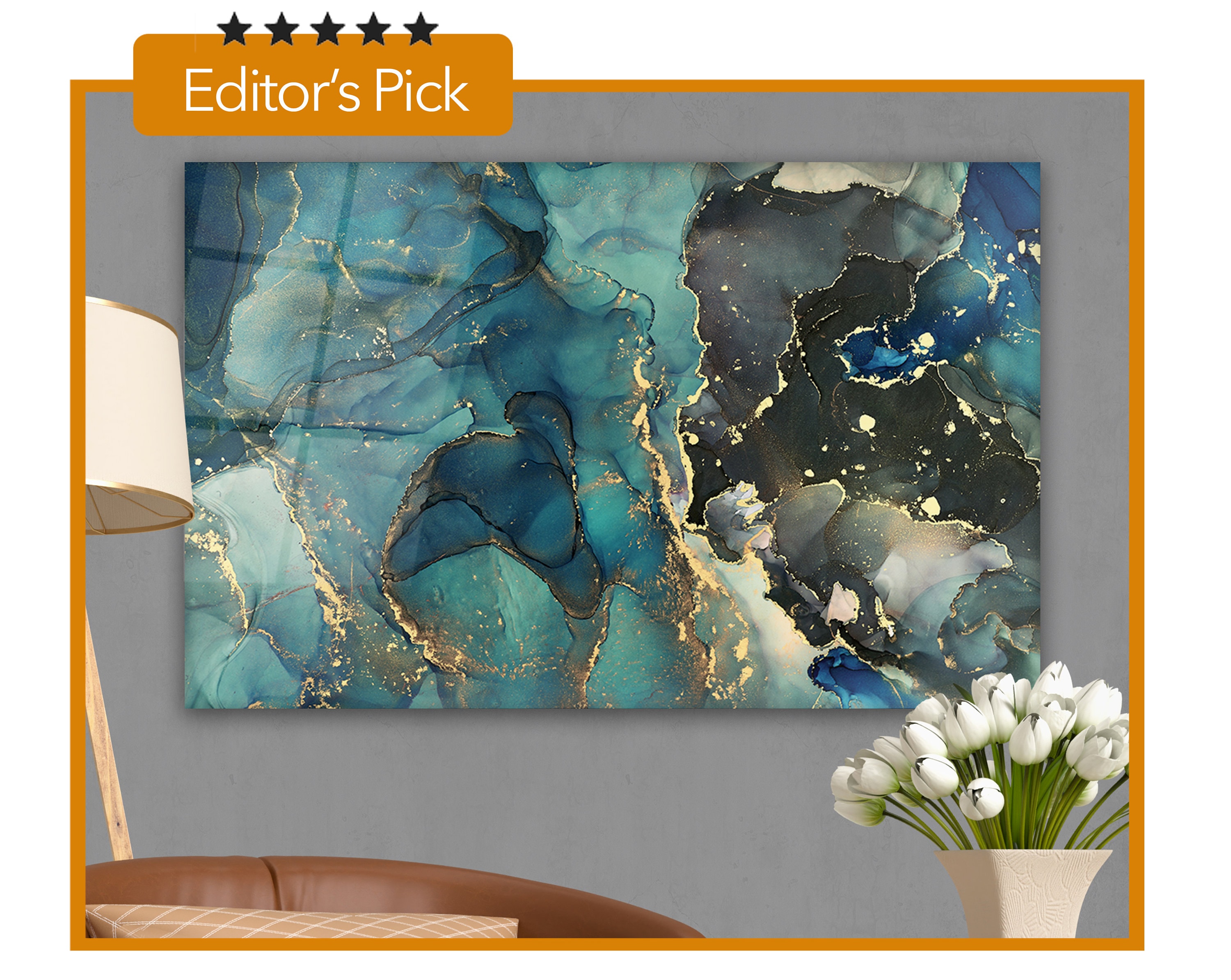 Glass Wall Art Currents of translucent hues, snaking metallic swirls and foamy sprays of color shape the landscape of these free-flowing