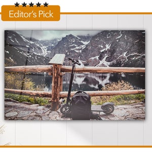 Amazing View of Mountains and Lake - Glass Wall Art - Housewarming Gift- Interior Design Ideas- Home & Office Decoration - Free Lifestyle
