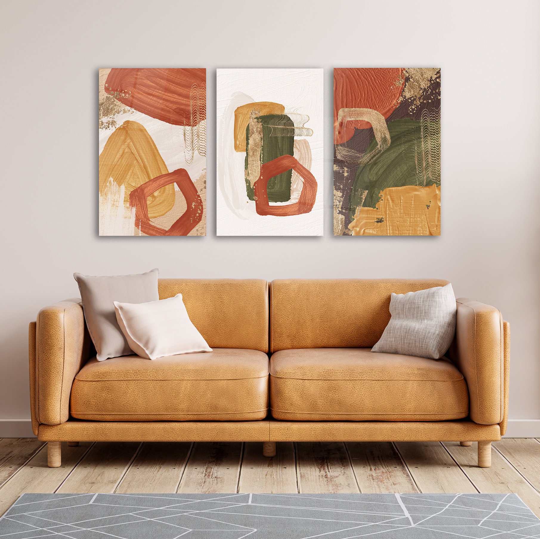 View of Boho Design Bohemian Style Glass Wall Art House Warming Gift - Etsy