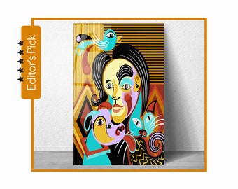 Abstract Portrait - Fine Art - Glass Wall Art - House Warming Gift - Interior Design Ideas - Home & Office