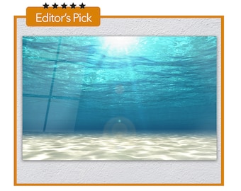 Glass Wall Art - White Sand With Sun Ray Under The Sea - Housewarming Gift- Interior Design Ideas- Home & Office Decoration