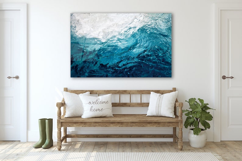 Glass Wall Art Ocean Water Wall Art Housewarming Gift Etsy