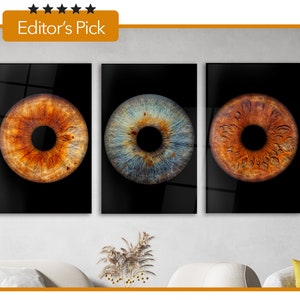 Close Up of Eye Iris on Black - Glass Wall Art - House Warming Gift - Interior Design Ideas - Home & Office
