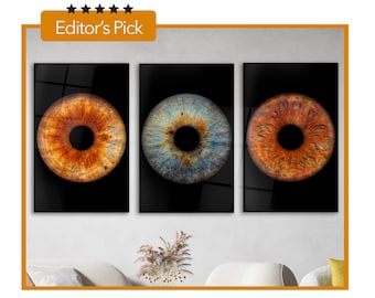 Close Up of Eye Iris on Black - Glass Wall Art - House Warming Gift - Interior Design Ideas - Home & Office