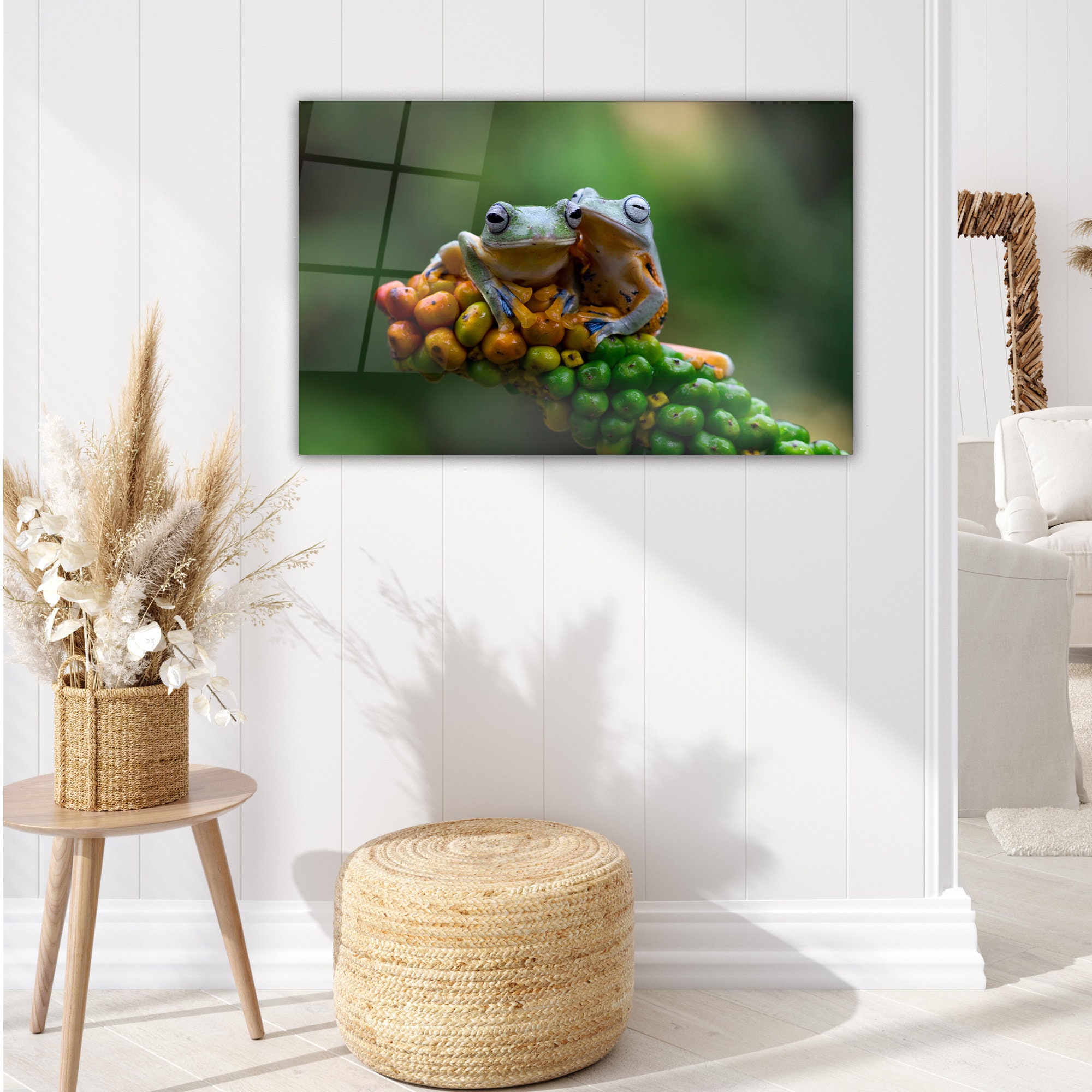 A Closeup Beautiful Tree Frogs - Glass Wall Art - Housewarming Gift ...