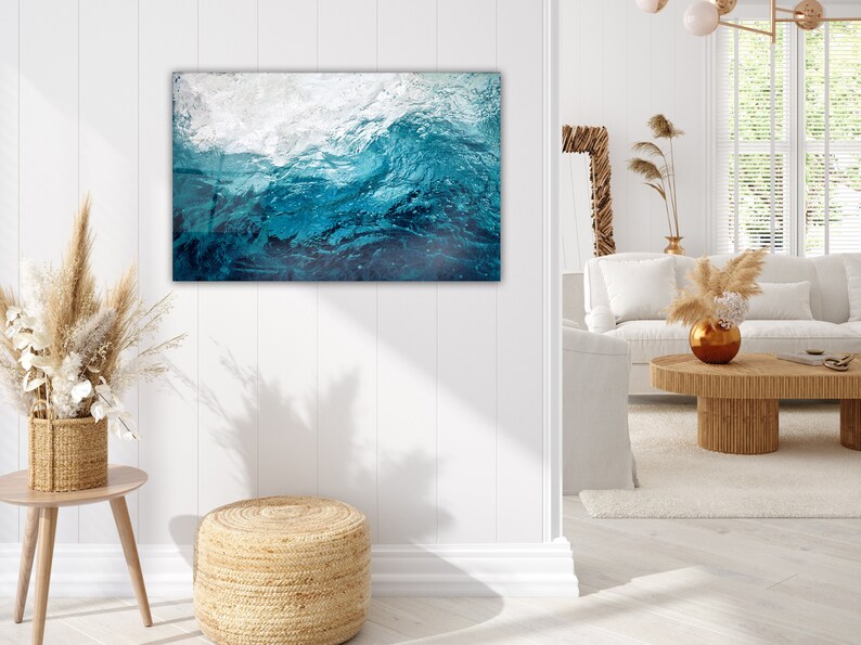 Glass Wall Art Ocean Water Wall Art Housewarming Gift Etsy