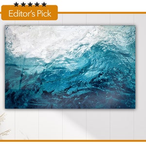 Glass Wall Art -  Ocean Water Wall Art - Housewarming Gift - Interior Design Ideas - Home & Office Decoration