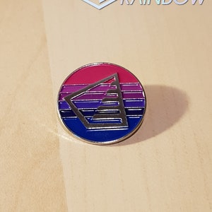 Bisexual pride flag-inspired pines, enamel and stainless steel