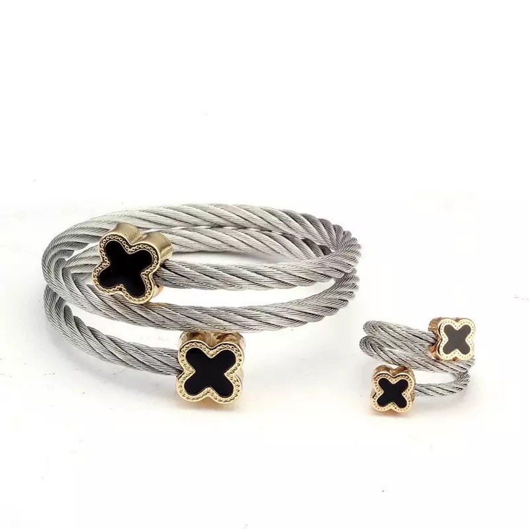 Lucky 4leaf Clover Silver Wrap Bracelet - Etsy